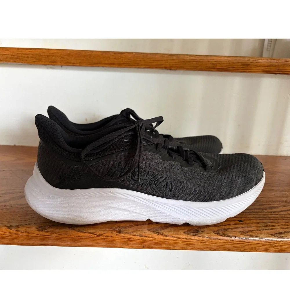 Hoka Solimar‎ Mens Running Shoes Black White Sneakers 1123075 BWHT Size 10B
